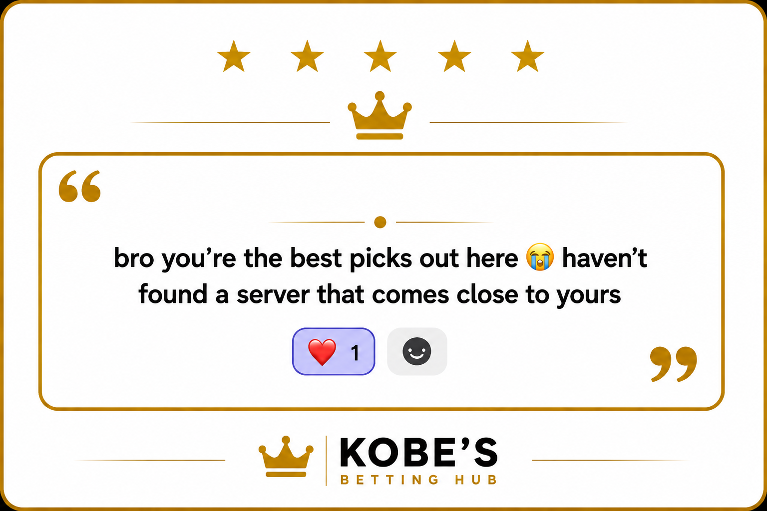 Member feedback about the picks and server