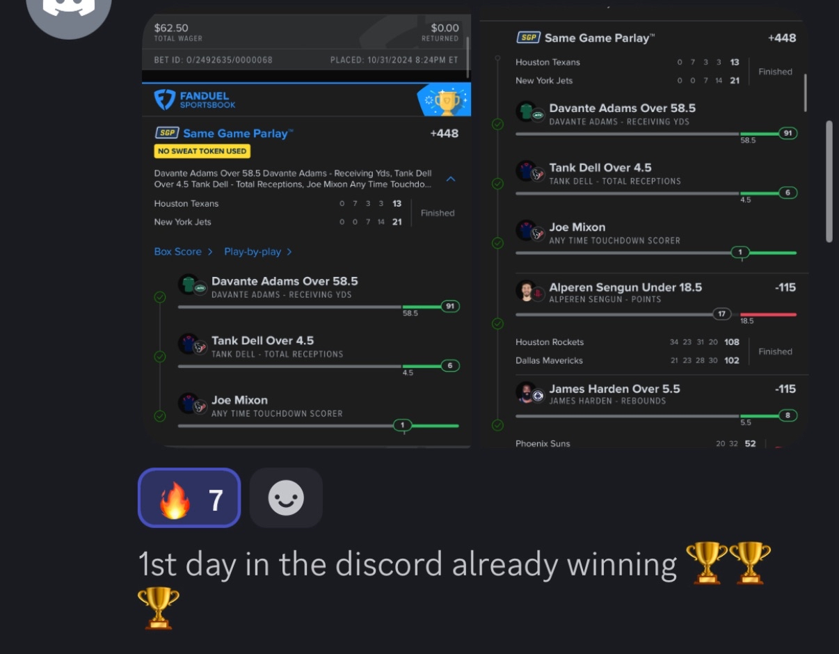 Member-shared betting app screenshot